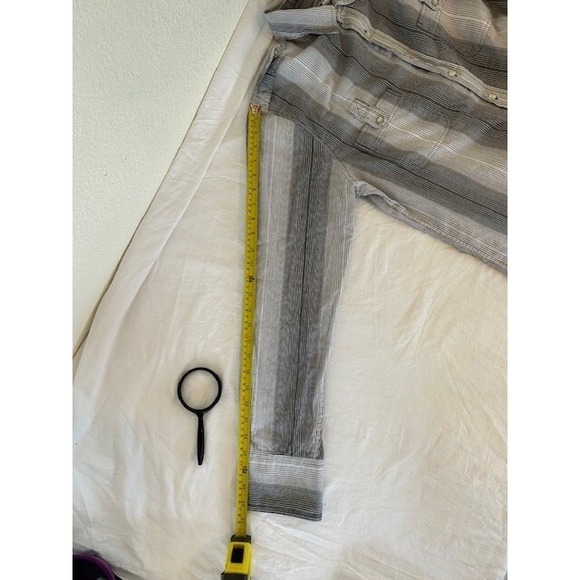 "Rare Vintage" Brand Men's Western Rodeo Shirt Grey Stripe Pearl Snaps Sz Large - Picture 12 of 12